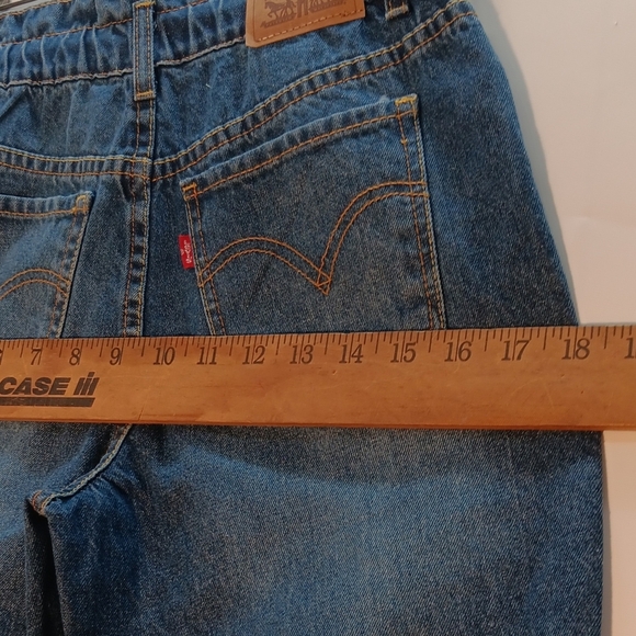 Levi Jean Cotton High Rise Pull-on Girl 12 Reg Draw String Elastic Mid Wash Blue - Picture 10 of 13